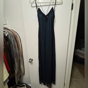 Elegant Blue/Black Evening Gown Sz 4
